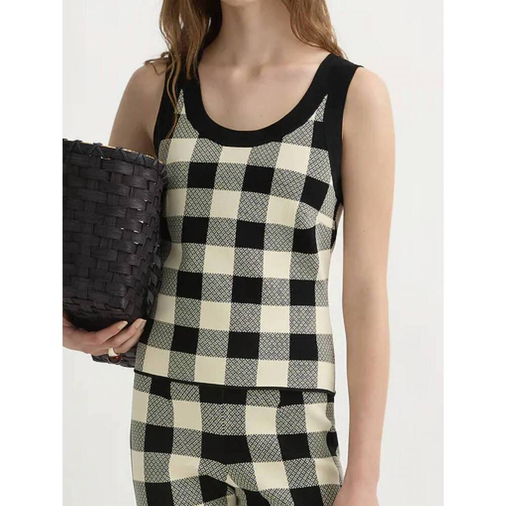NEW POSSE heritage plaid pippa top in black